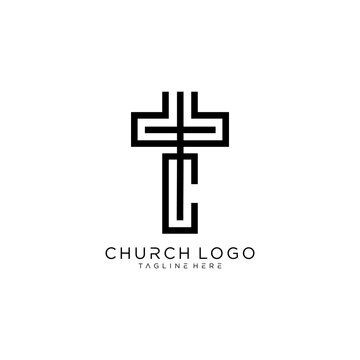 Modern Abstract Cross Logo Design.
