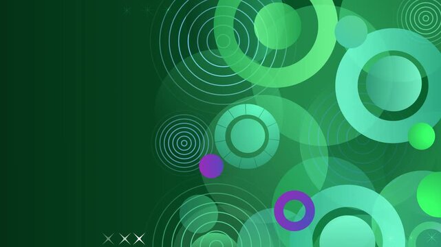 Abstract circle pattern on a dark background with copy space and a modern geometric look animation