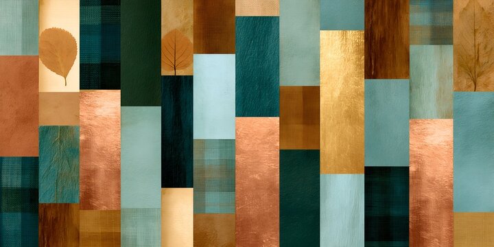 Colorful wooden patchwork with rustic charm