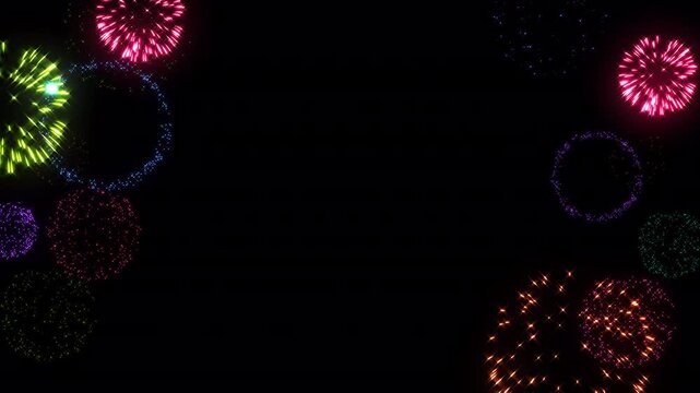 Lower Third Fireworks Framing Element for Compositing