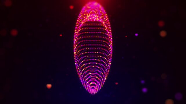 Abstract 3D glowing particle heart with cinematic orbit camera movement, seamless looping rotation, colorful holographic lighting, and depth of field for romantic backgrounds and digital visuals.