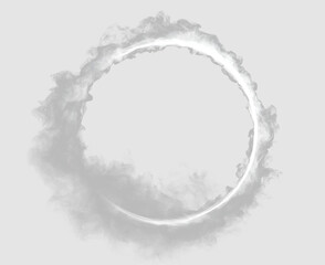 White Mist Circle Border with Ethereal Smoke Overlay PNG © Николай Mовчан