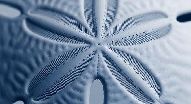 Detailed macro photography of a sand dollar shell