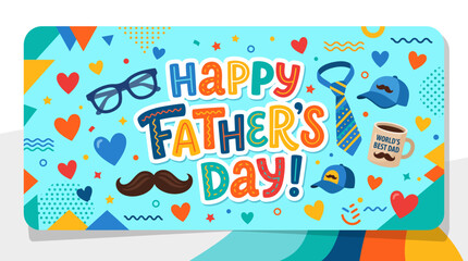 Colorful Happy Father's Day greeting card. © artha