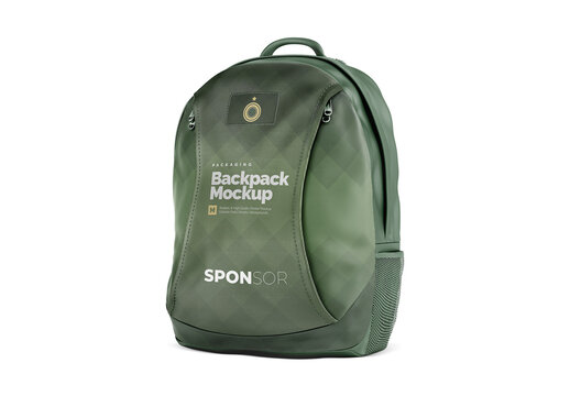 Backpack Half Side View Mockup Realistic Template for Visual Identity Showcase