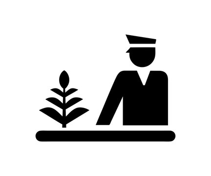 TF 034: Quarantine, plant sign. Transportation facilities illustration on transparent background. 
