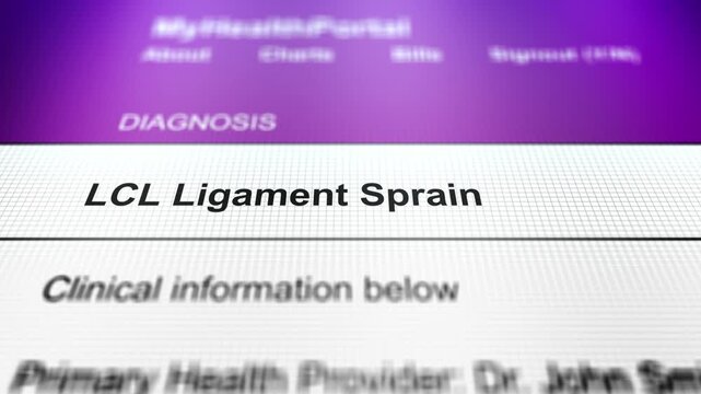 Generic Health Portal with Leg Health Problem Diagnosis - LCL Ligament Sprain