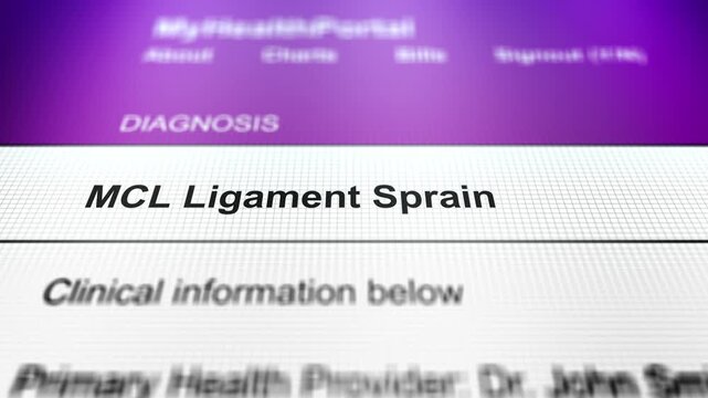 Generic Health Portal with Leg Health Problem Diagnosis - MCL Ligament Sprain