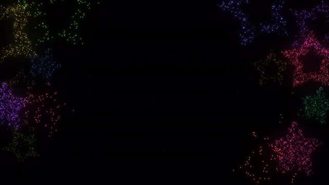 Decorative Edge Fireworks Border VFX Loop star shape