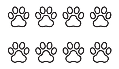 Dog paw vector logo icon pet footprint cartoon character doodle illustration isolated. © Ripon