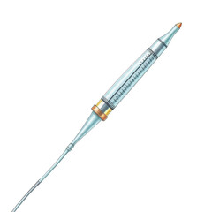 Fototapeta premium Medical glass syringe isolated on black background