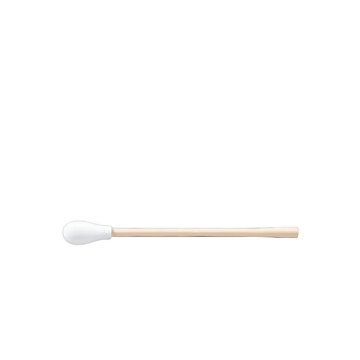 Single cotton swab on a black background
