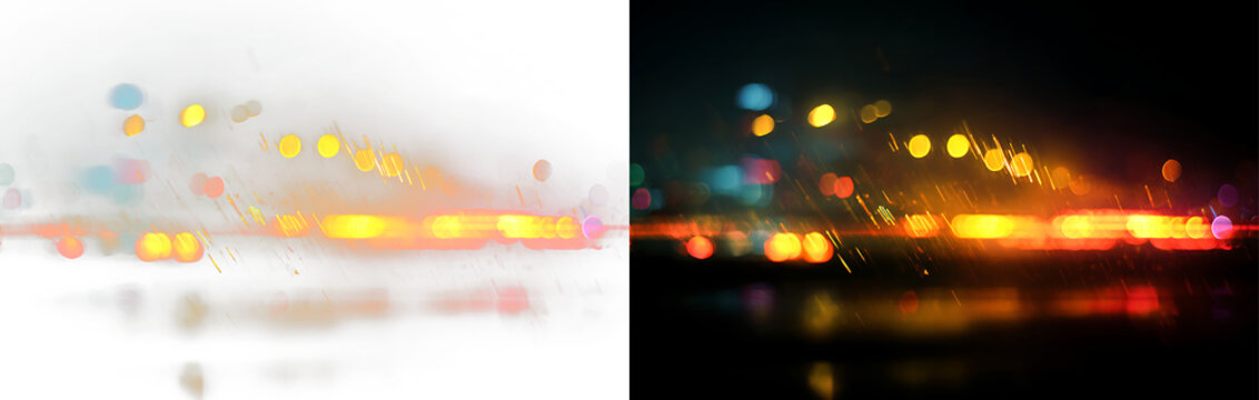 Soft vibrant blur lights with colorful overlay effect PNG