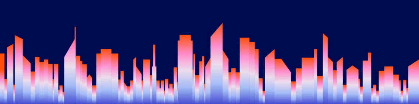 Abstract City Landscape with Modern Skyscrapers and Urban Buildings