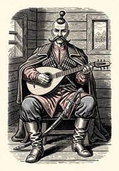 Obraz premium Echoes of the Steppe: A Bard's Ballad