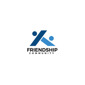 Friendship collaboration network logo design