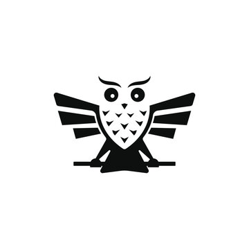 Geometric owl bird logo design