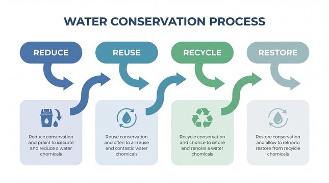 Water Conservation Process Steps Reduce Reuse Recycle Restore