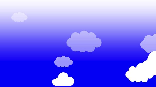 Flat Design Floating Cloud Pattern Background Loop