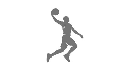 Man Playing Basketball In Mid Air. © Elly
