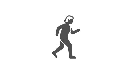 Obraz premium Person Running in Dark Grey Silhouette.