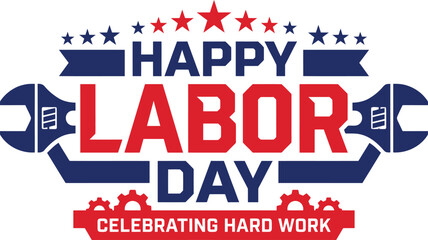 Happy labor day celebration patriotic design with tools and stars for american workers and september holiday © Mst