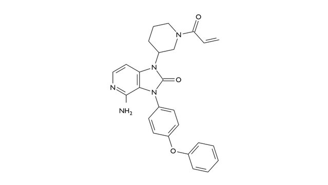 tolebrutinib molecule, structural chemical formula, ball-and-stick model, isolated image btk inhibitor