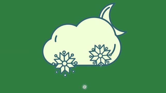Cloud Snow Stars Animated Green Screen Chroma Key Background