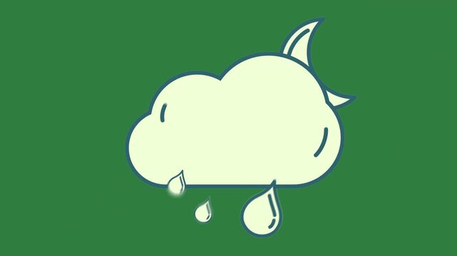 Cloud Tear Animated Green Screen Chroma Key Background