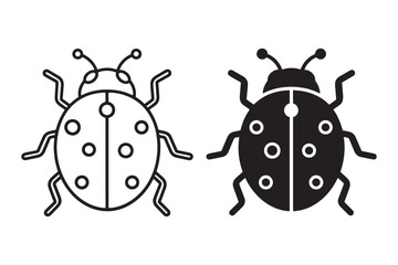 Black and white ladybug icons Vector, illustration © Jrdesign0