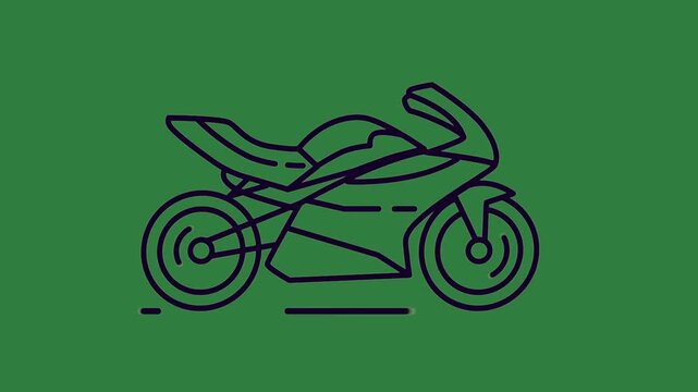 Drawing Stroller Motorcycle Animated Green Screen Chroma Key
