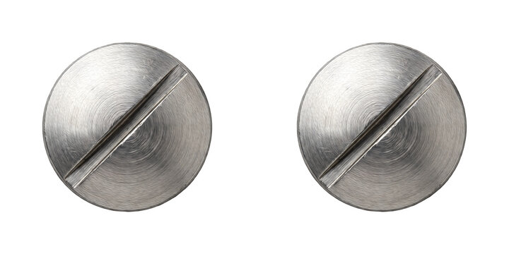 set of the stainless steel  round-head screws on withe background PNG photo HD quality''