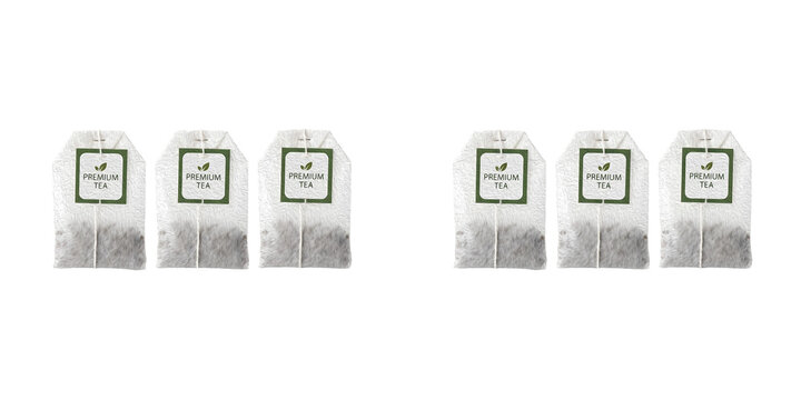 set of the collection withe tea bag isolated on withe background PNG photo stock'' 