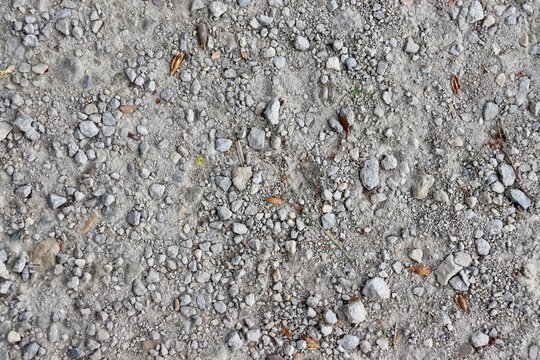 A close view of the gravel ground surface.