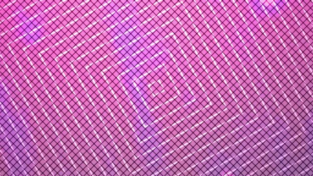 Dynamic pink and purple grid pattern creating an abstract tunnel effect background.