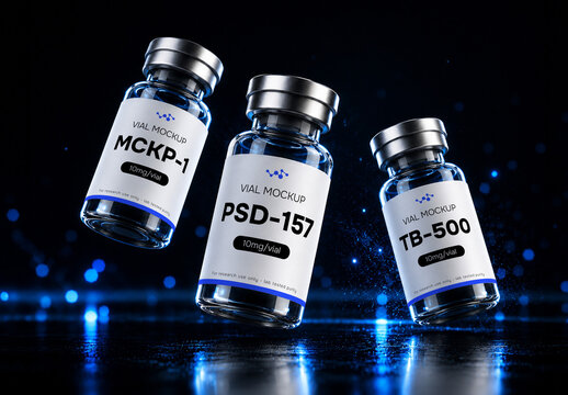 Close-up of a pharmaceutical vial banner