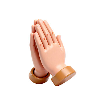 Praying hands in a humble gesture of faith and devotion isolated on transparent background