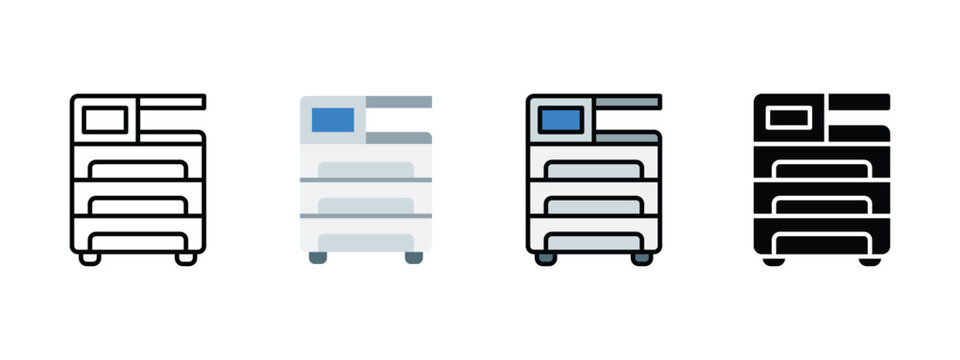 Office Printer Device Icon for Business Printing and Document Production