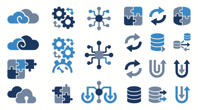 Hybrid Cloud Integration Management and Enterprise Distributed Middleware Orchestration Automation Infrastructure Concept
