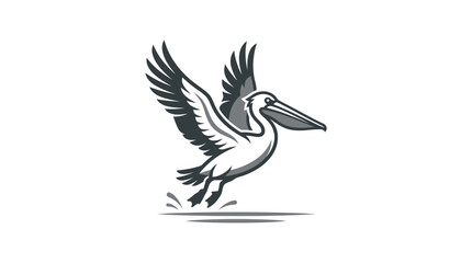 Fototapeta premium Pelican bird in flight motion.
