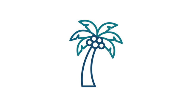 Simple line drawing of a palm tree.