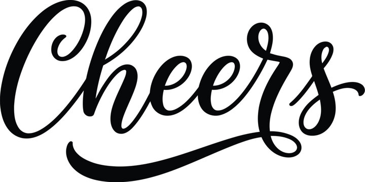 Elegant cursive cheers logo text
