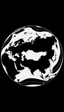 Stylized Eurasia Map on Globe Vector