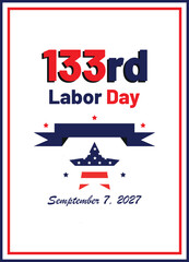 Obraz premium Labor Day celebration poster. American holiday graphic design