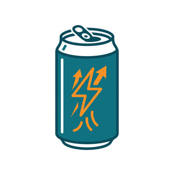 Teal colored soda beverage drink can.