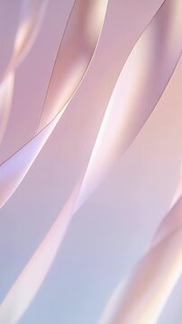 Vertical video: Starting ribbon-like curved panels shifting in vertical loop, creating pearl sheen