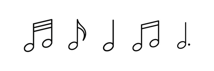 Fototapeta premium Music notes icon set. Musical key symbols. Music notes symbol vector illustration