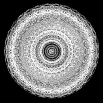 Inverted black and white mandala macro abstract texture