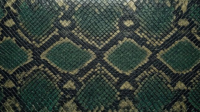 Green reptile snake skin texture seamless luxury animal pattern background realistic leather surface
