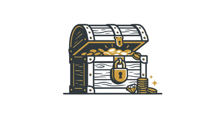 Treasure chest filled with gold coins. © Sudar